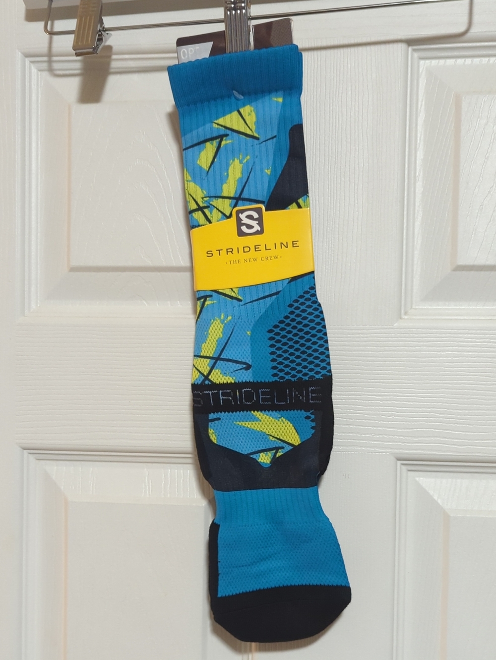 Strideline Men’s Blue & Yellow Athletic Crew Socks